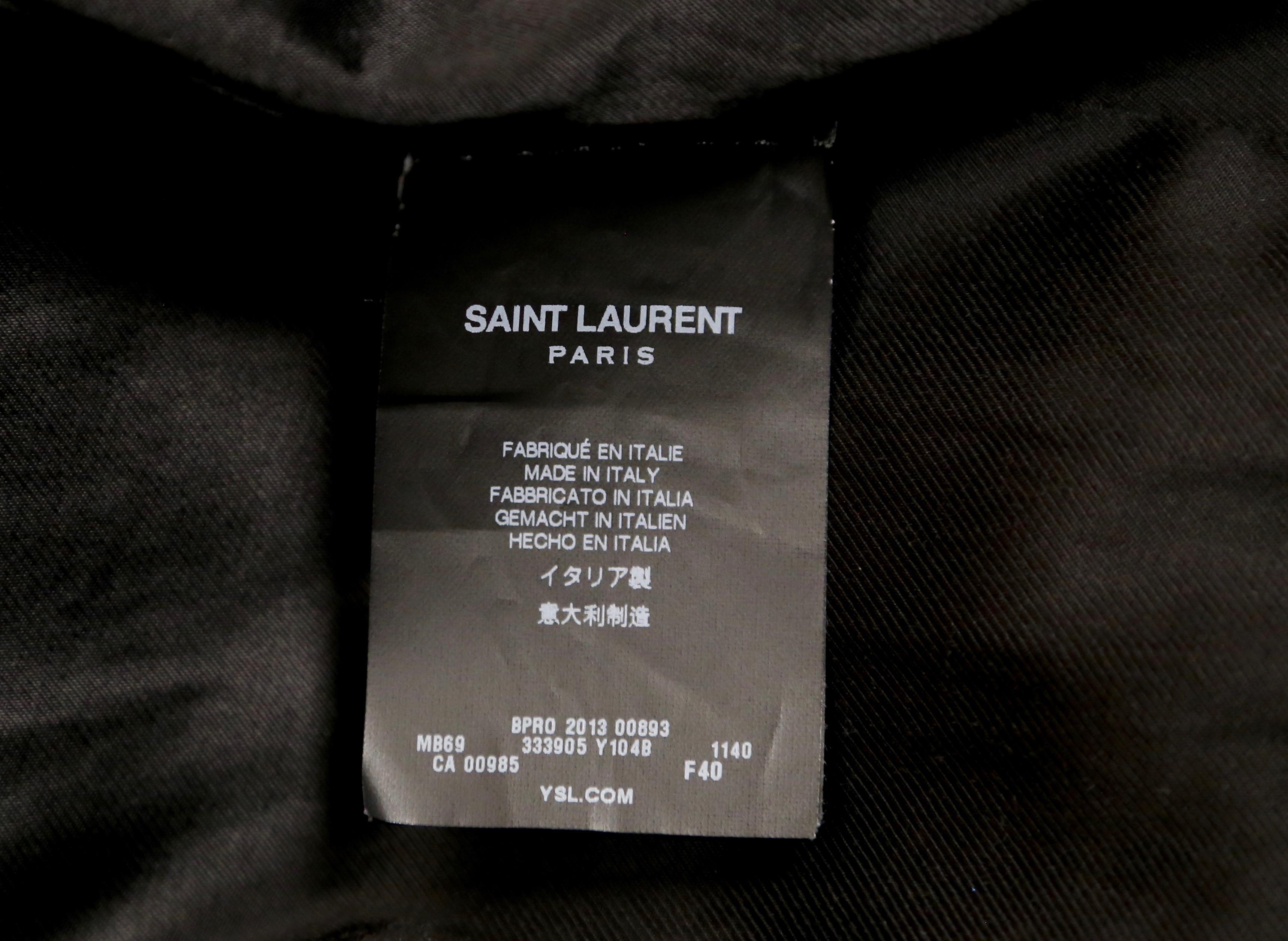 SAINT LAURENT single breasted houndstooth wool coat In Good Condition In San Fransisco, CA
