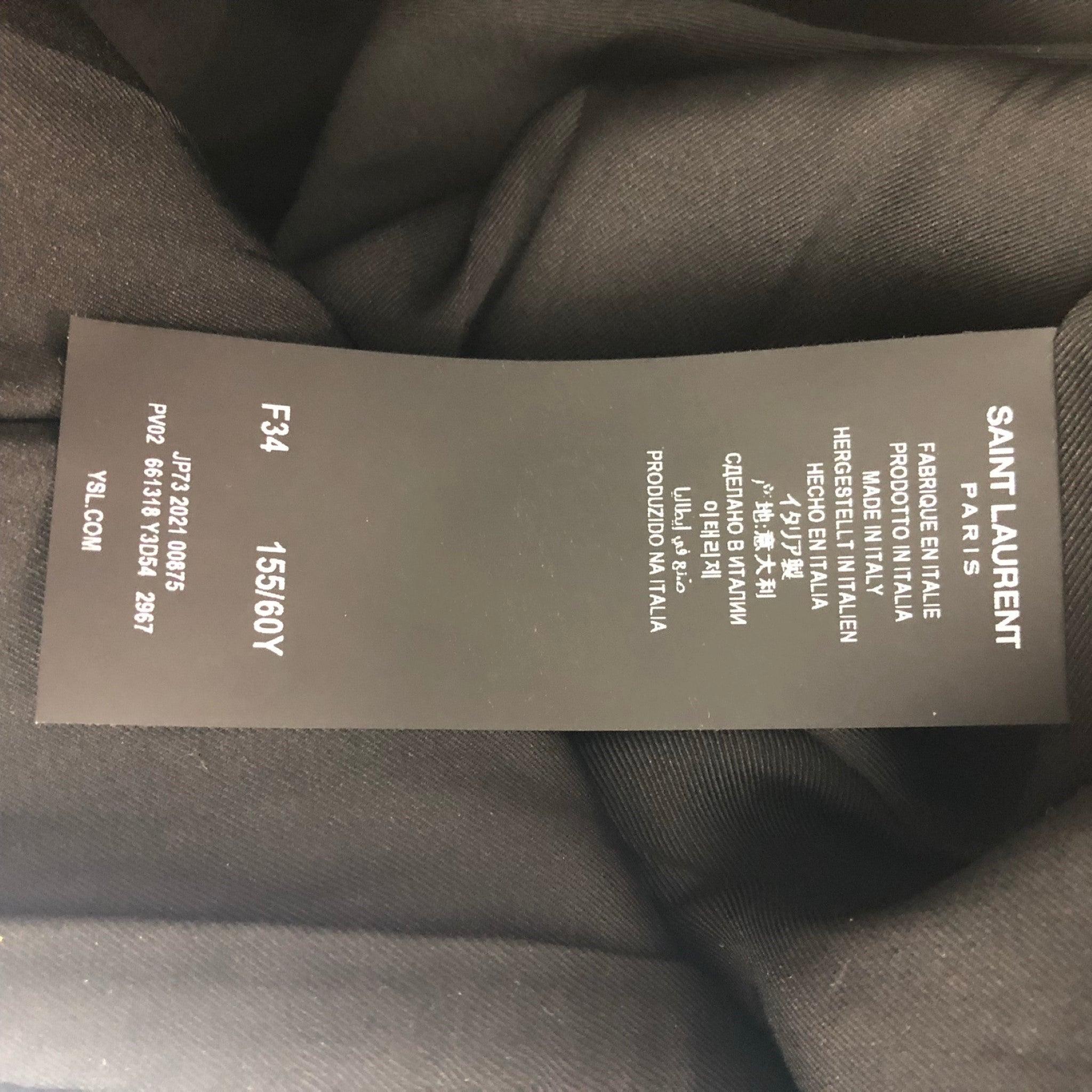 SAINT LAURENT Size 0 Olive Wool Plaid Dress Pants In Good Condition In San Francisco, CA