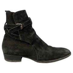 SAINT LAURENT Size 10 Black Leather Belted Wyatt 30 Jodhpur Boots