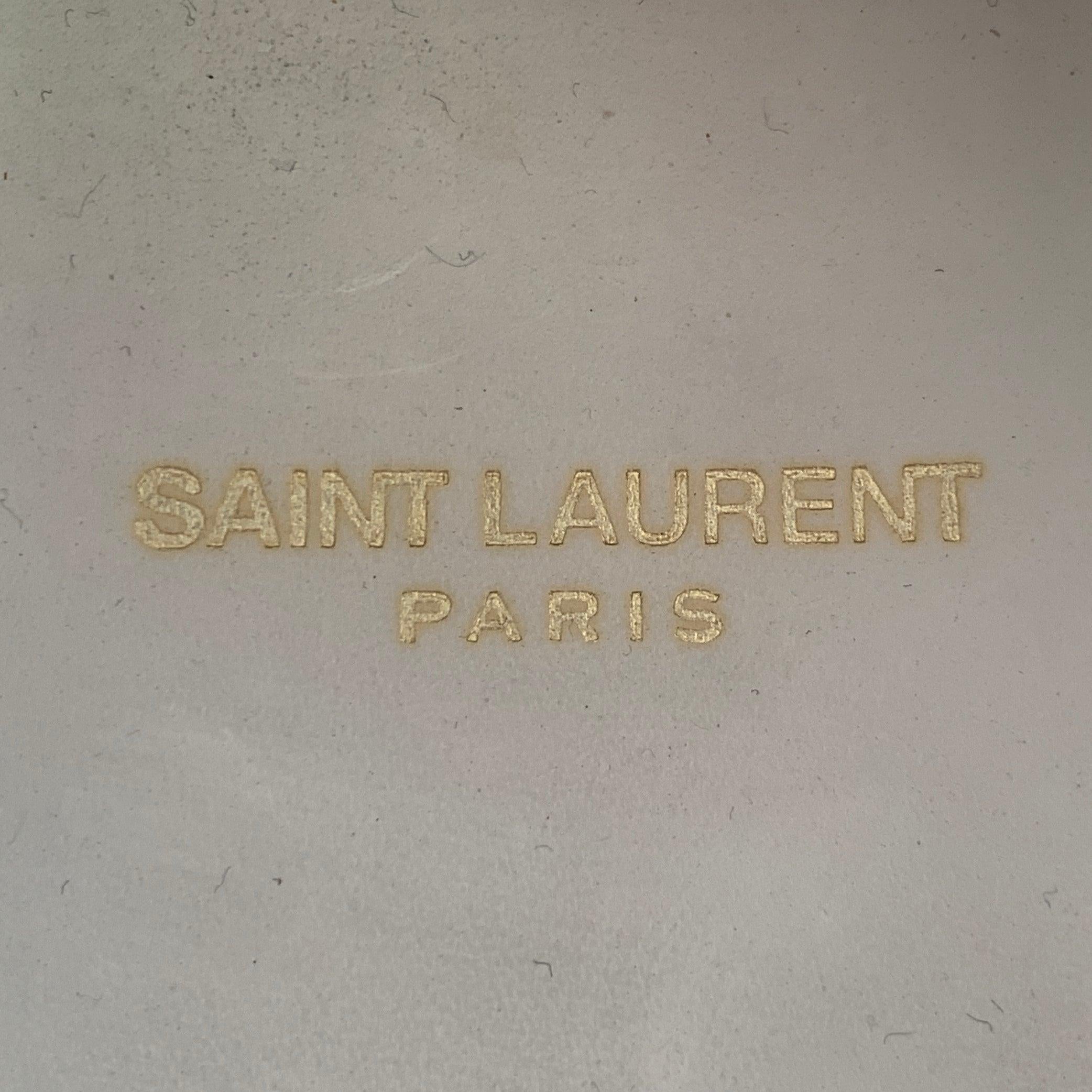 SAINT LAURENT Talla 15 Zapatillas bajas de piel blanca con cordones en venta 2