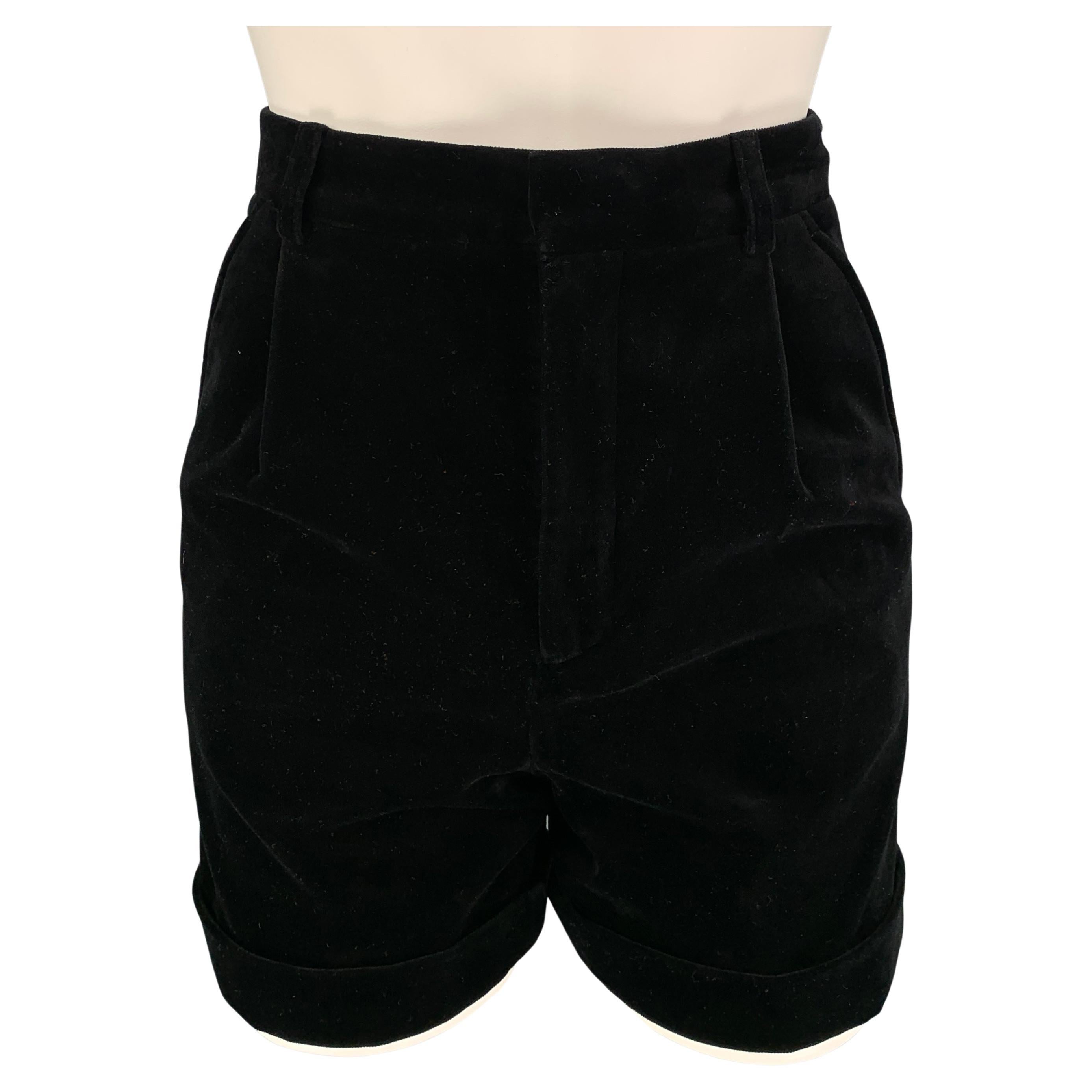 womens black cotton embellished zip fastening stud detailed  shorts 