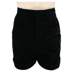 SAINT LAURENT Size 2 Black Cotton High Waisted Shorts
