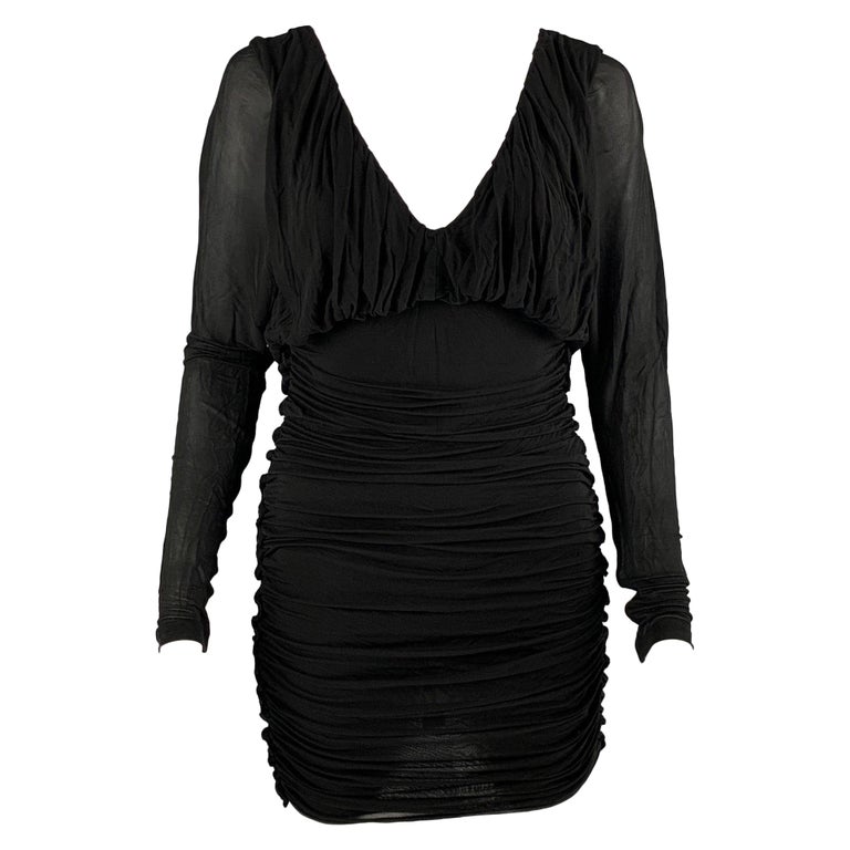 white christmas dresses SAINT LAURENT 2019 Size XS Black Silver Viscose Rhinestones Cocktail Dress main image 0
