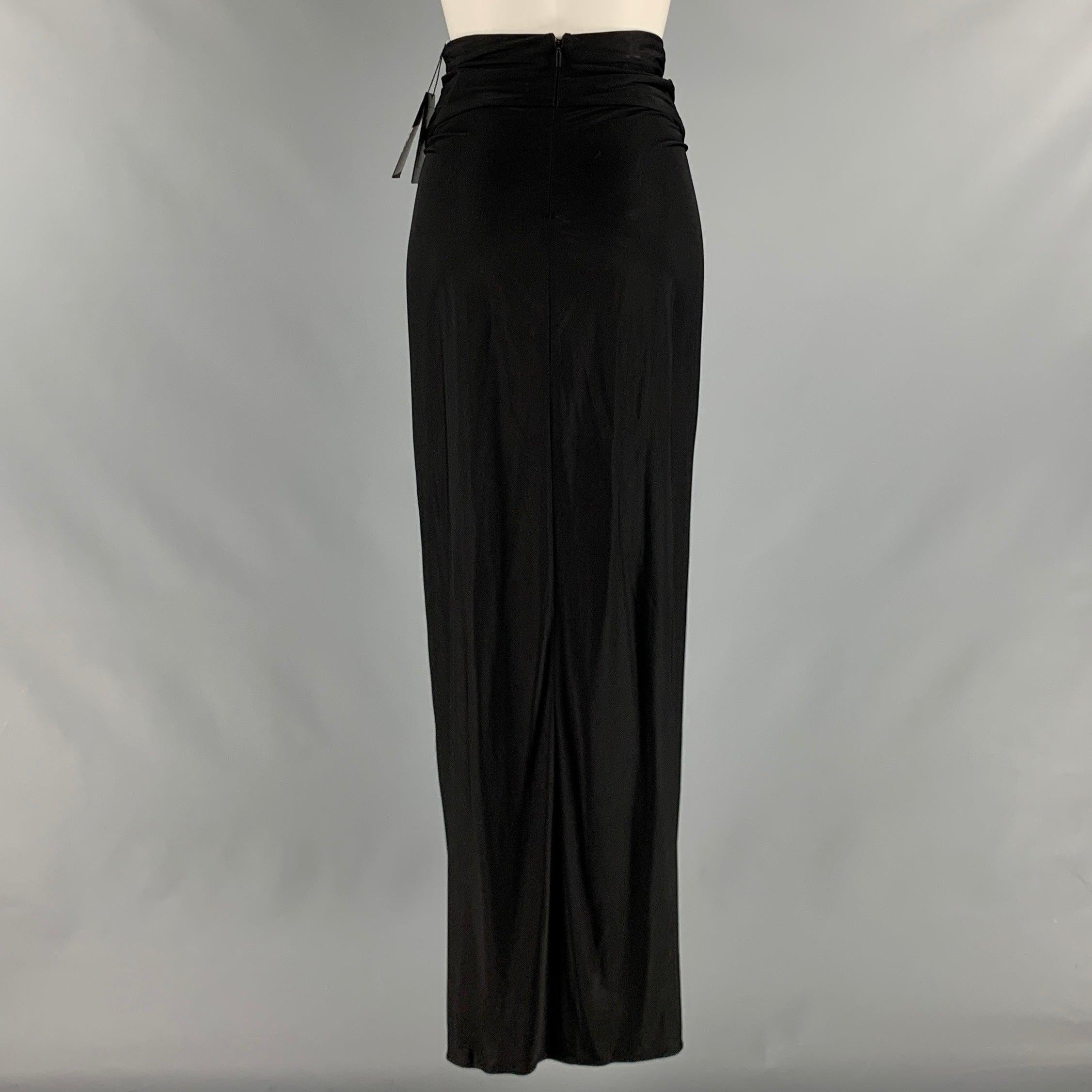 SAINT LAURENT Size 2 Black Jersey Long Skirt In Excellent Condition For Sale In San Francisco, CA