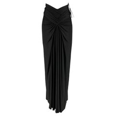 SAINT LAURENT Größe 2 Schwarzer langer Jersey-Rock aus Jersey