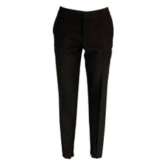 SAINT LAURENT Pantaloni da sera in lana vergine nera taglia 2