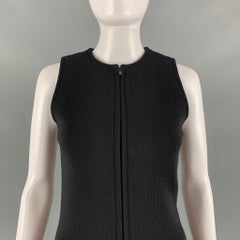 SAINT LAURENT Size 2 Black Wool Blend Sleeveless Jumpsuit
