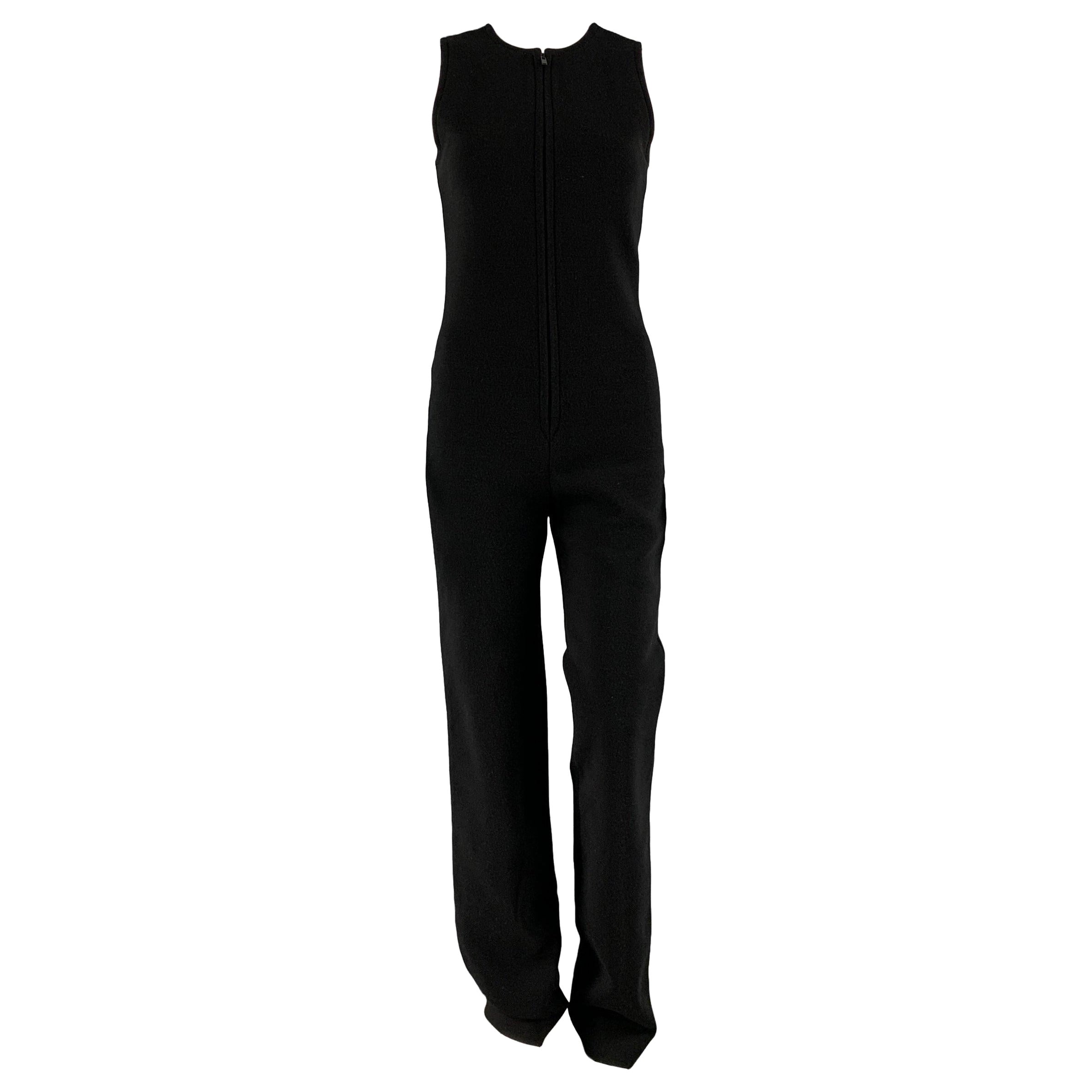 SAINT LAURENT Mono sin mangas de mezcla de lana negro talla 2