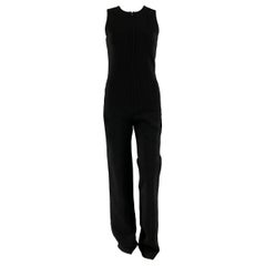 SAINT LAURENT Tuta senza maniche in misto lana nera taglia 2