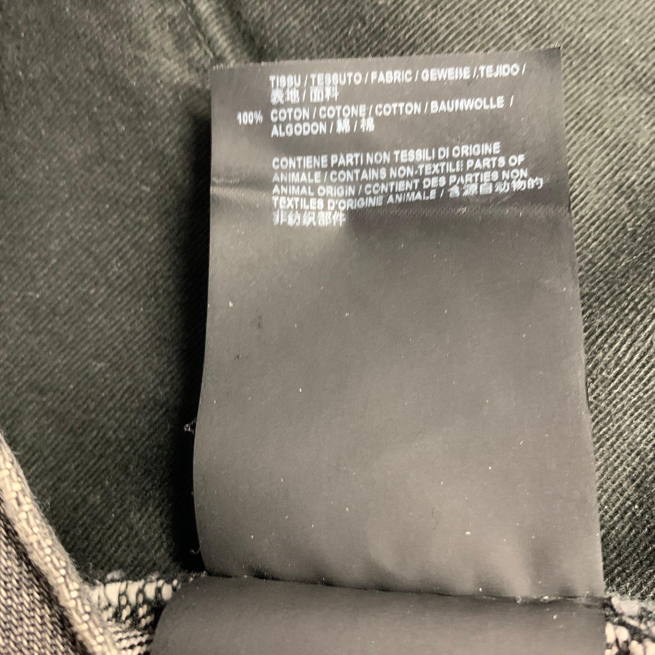 SAINT LAURENT Vaqueros rectos de algodón gris marengo desgastado talla 28 en venta 2