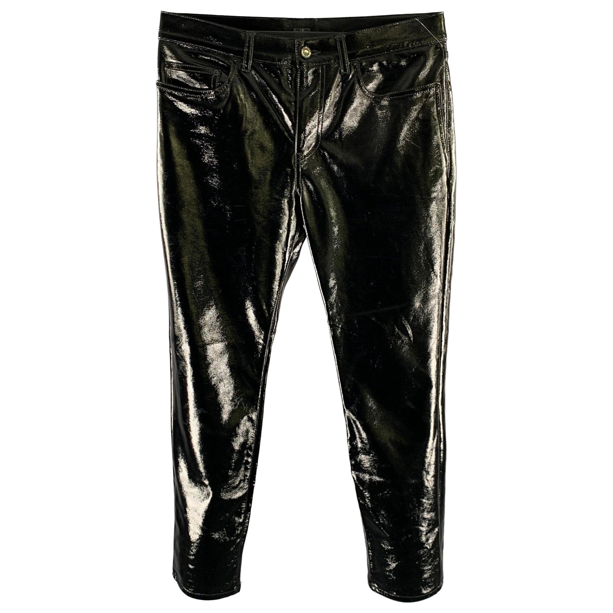 SAINT LAURENT Taille 30 Noir Polyester  Pantalon en vente