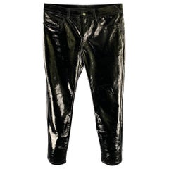 SAINT LAURENT Taille 30 Noir Polyester  Pantalon