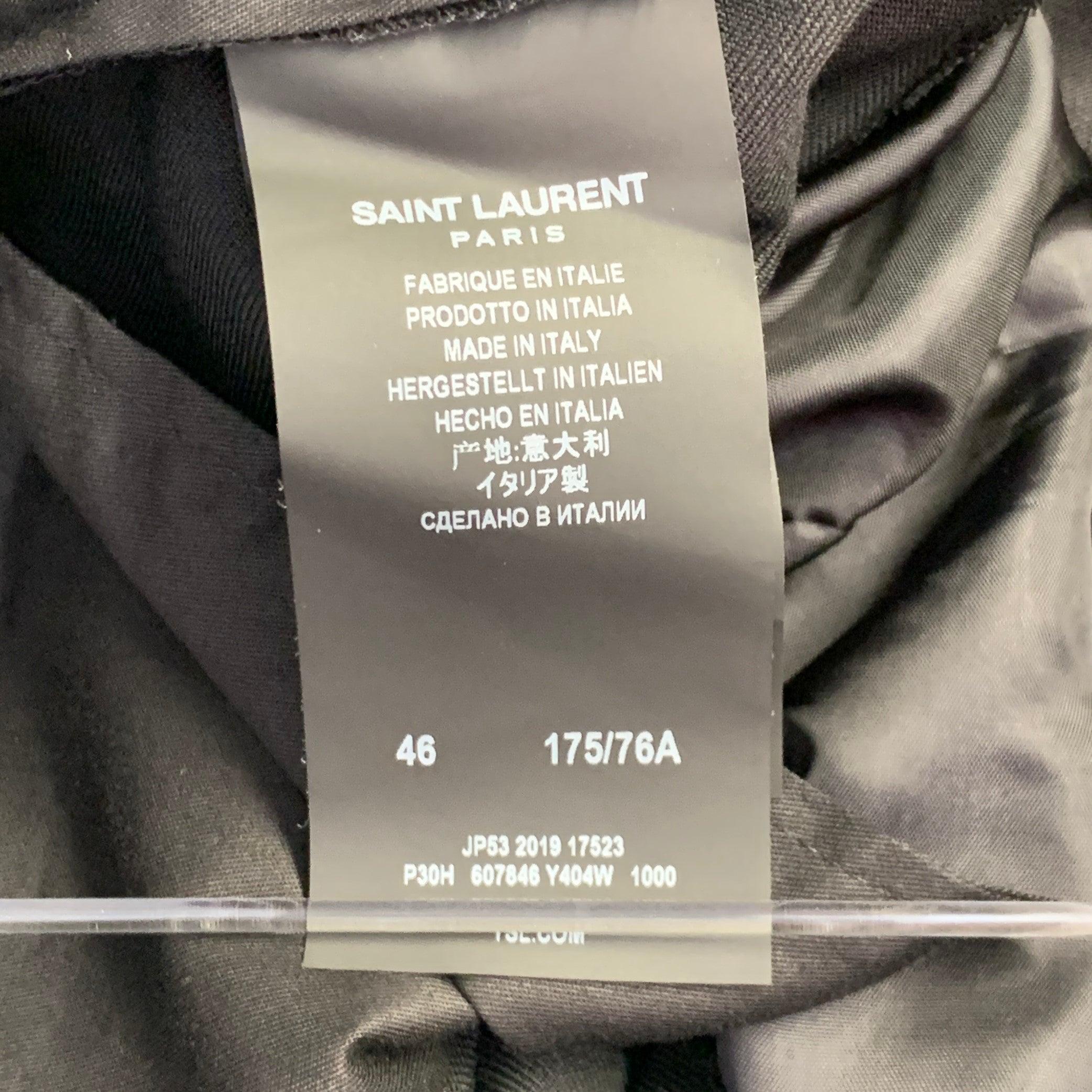 SAINT LAURENT Size 30 Black Wool Twill Flat Front Tapered Casual Pants In condizioni ottime in vendita a San Francisco, CA