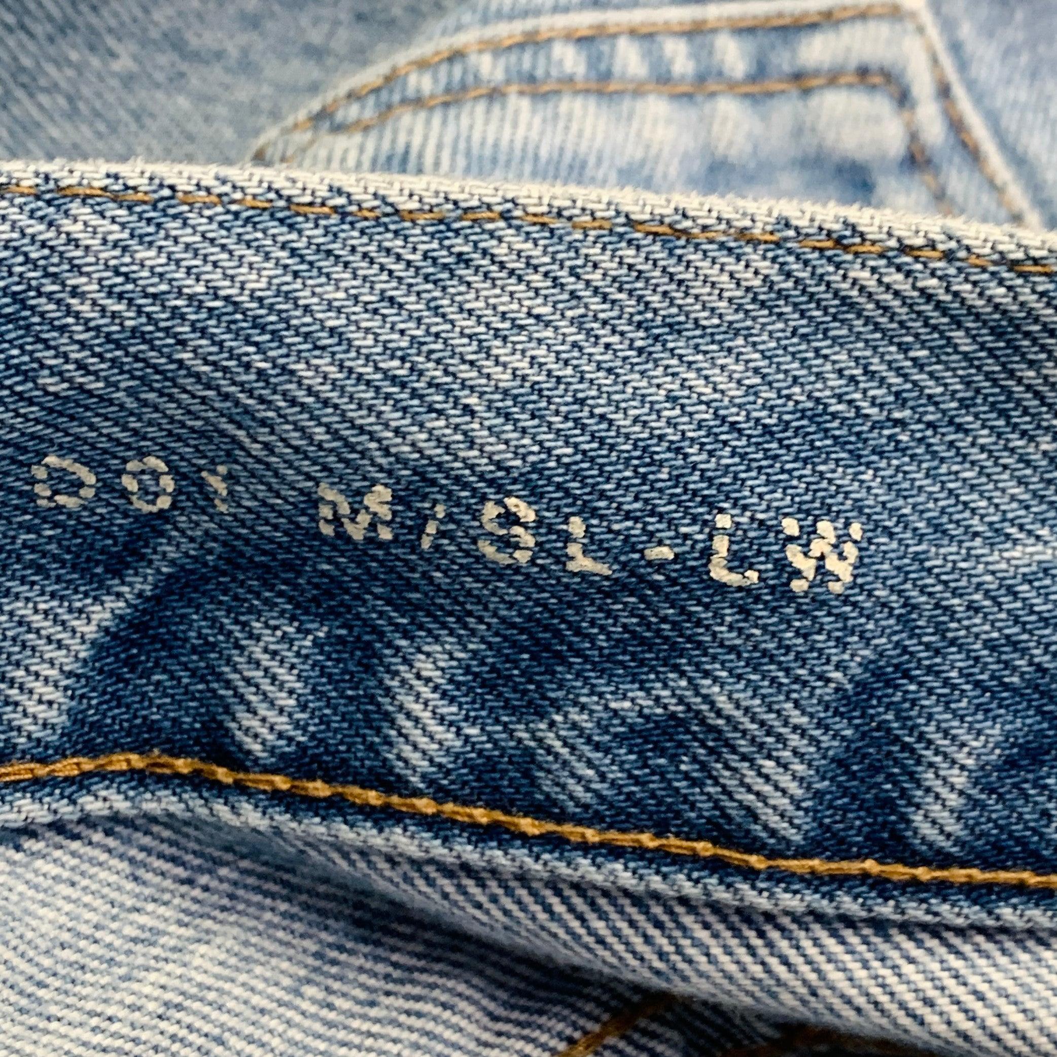 SAINT LAURENT Taille 30 Jean 5 poches en coton délavé bleu Pour hommes en vente