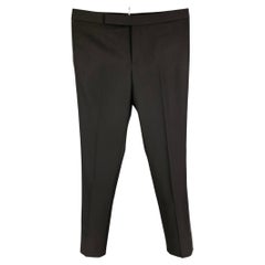 SAINT LAURENT Size 34 Black Wool Tuxedo Dress Pants