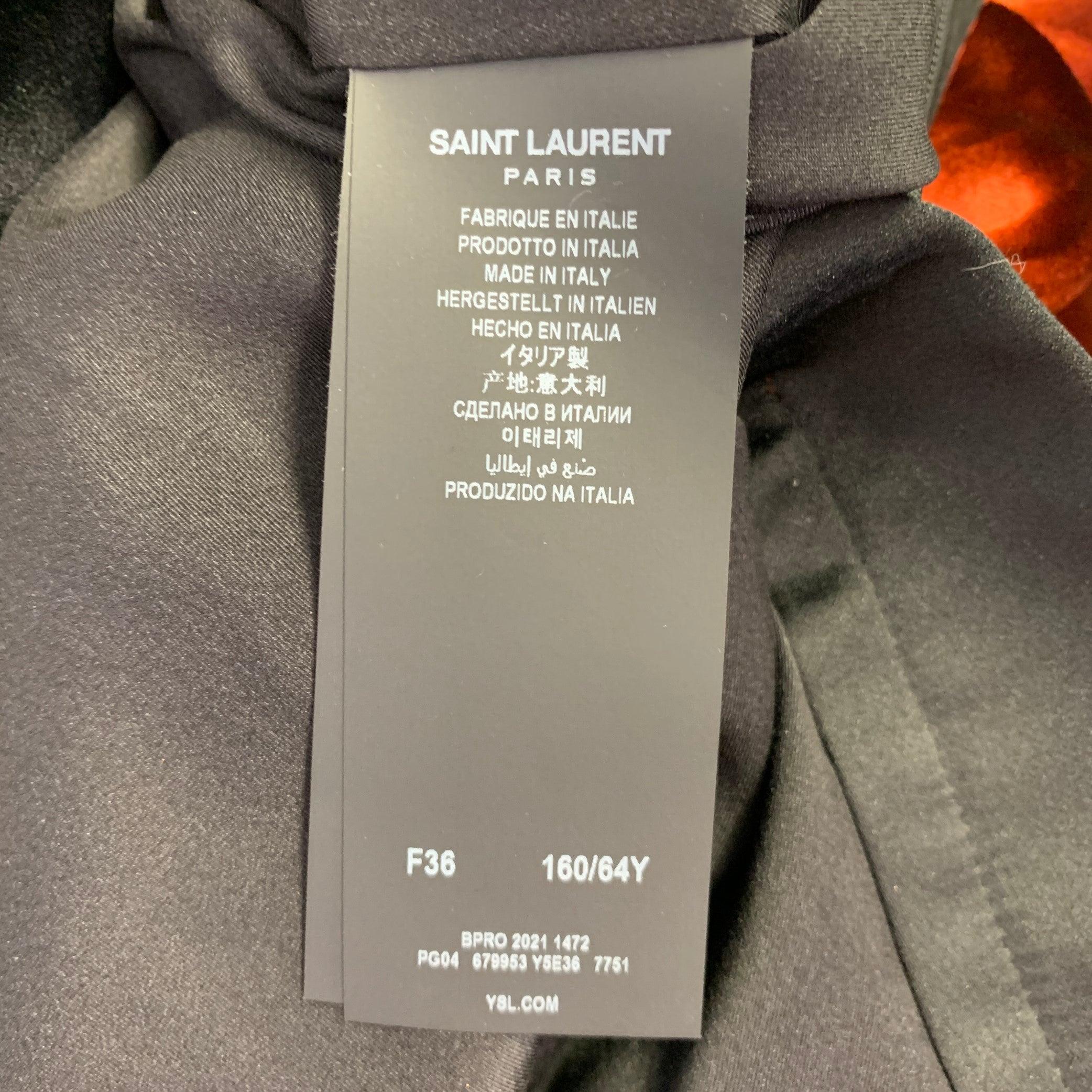 Women's SAINT LAURENT Size 4 Burgundy Viscose Blend Velvet Dress Pants For Sale