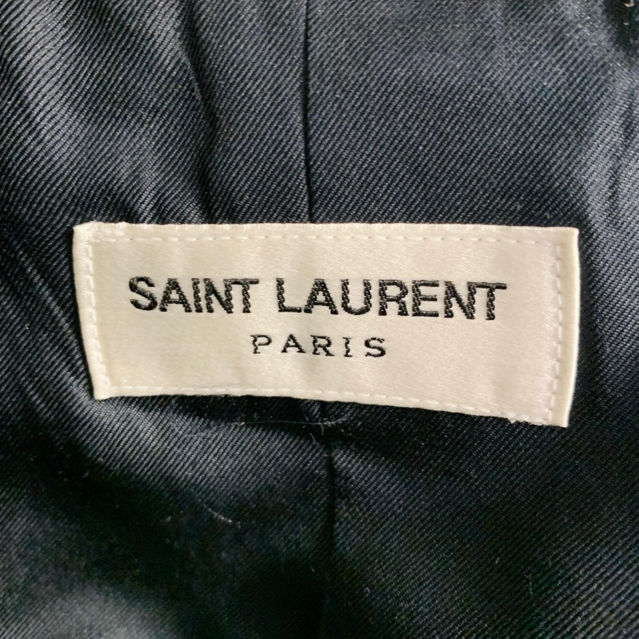 SAINT LAURENT Taille 4 Or Noir Veste de smoking Blazer en polyester mélangé Pour femmes en vente
