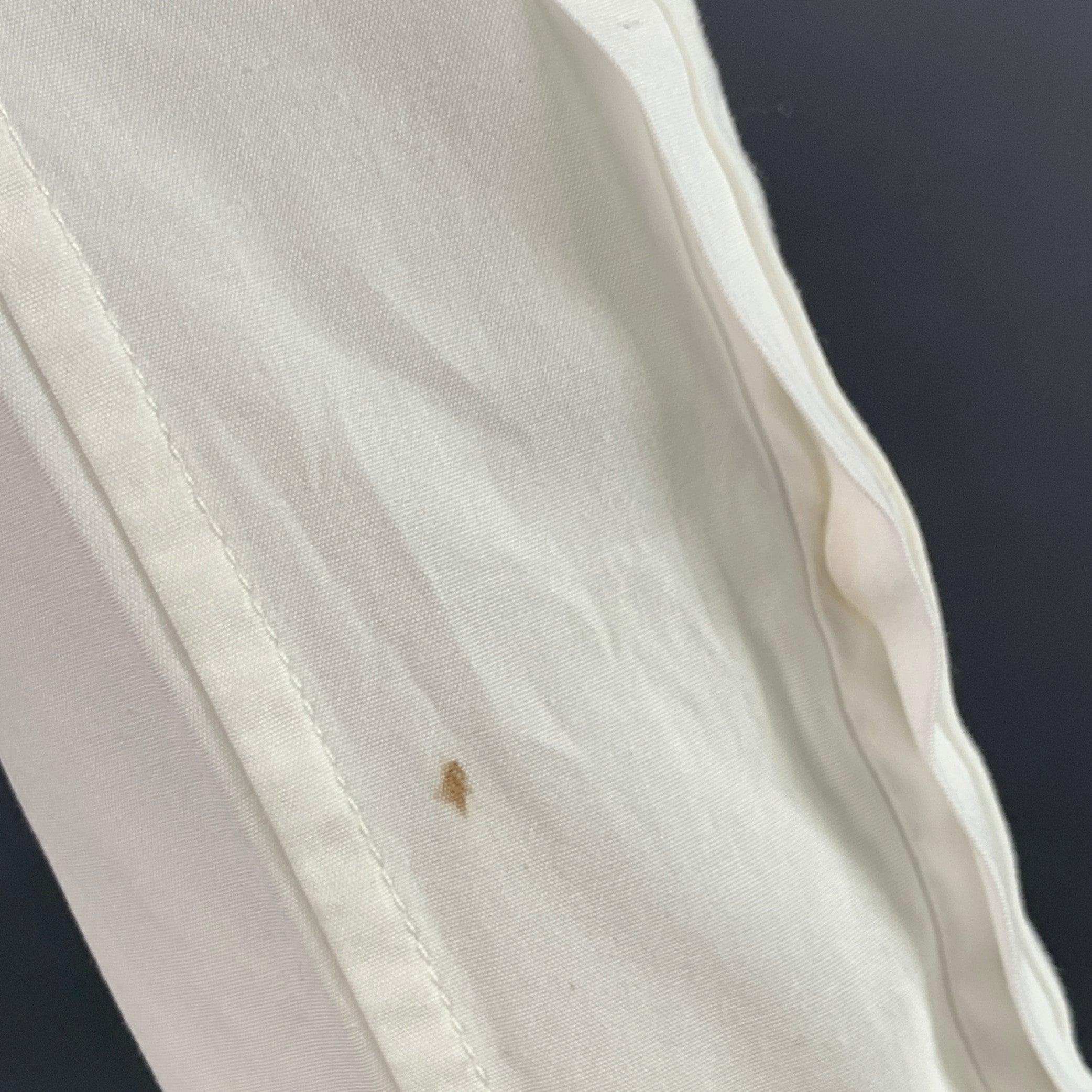 SAINT LAURENT Size 4 White Cotton Button Up Shirt In Good Condition For Sale In San Francisco, CA