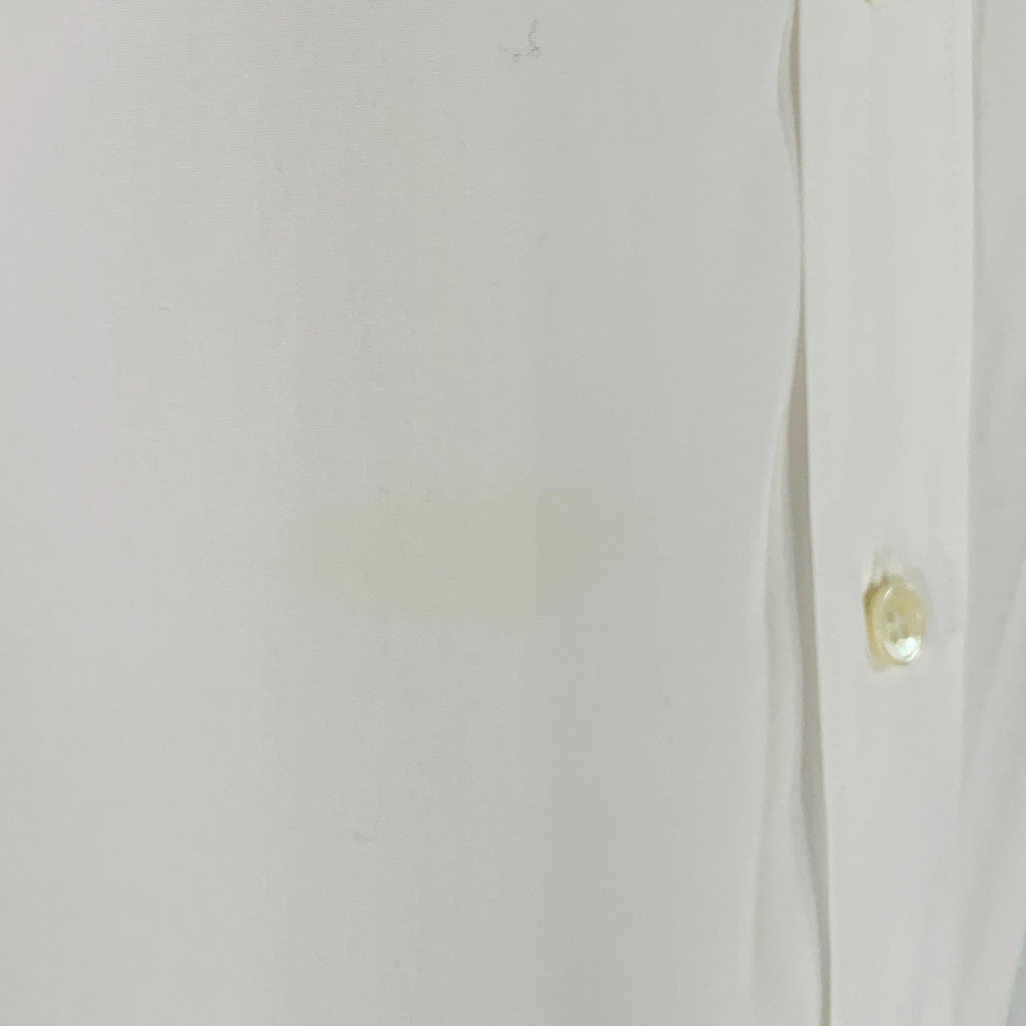 Women's SAINT LAURENT Size 4 White Cotton Button Up Shirt For Sale