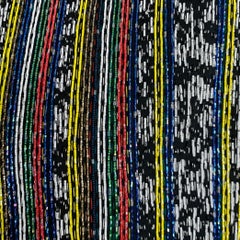 SAINT LAURENT Size 46 Black Multi Color Beaded Ikat Viscose Jacket