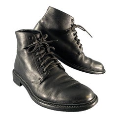 SAINT LAURENT Size 7.5 Black Leather Lace Up Boots