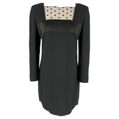 Saint Laurent Taglia 8 Vestito sopra il ginocchio in tessuto misto acetato nero