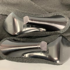 SAINT LAURENT Size 8 Black Jacquard Camvas Over-The-Knee Boots