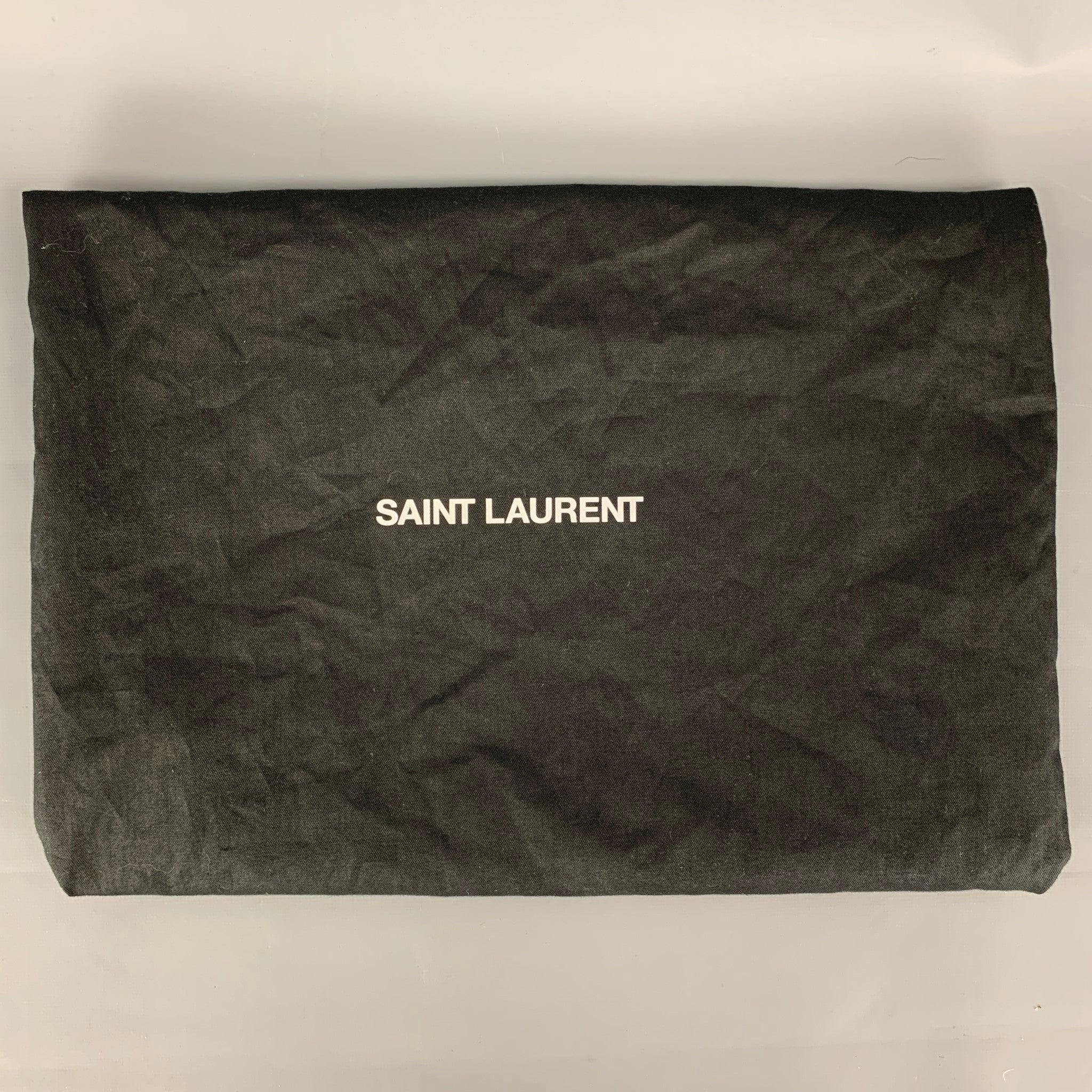 SAINT LAURENT Size 8 Black Jacquard Camvas Over-The-Knee Boots For Sale 1