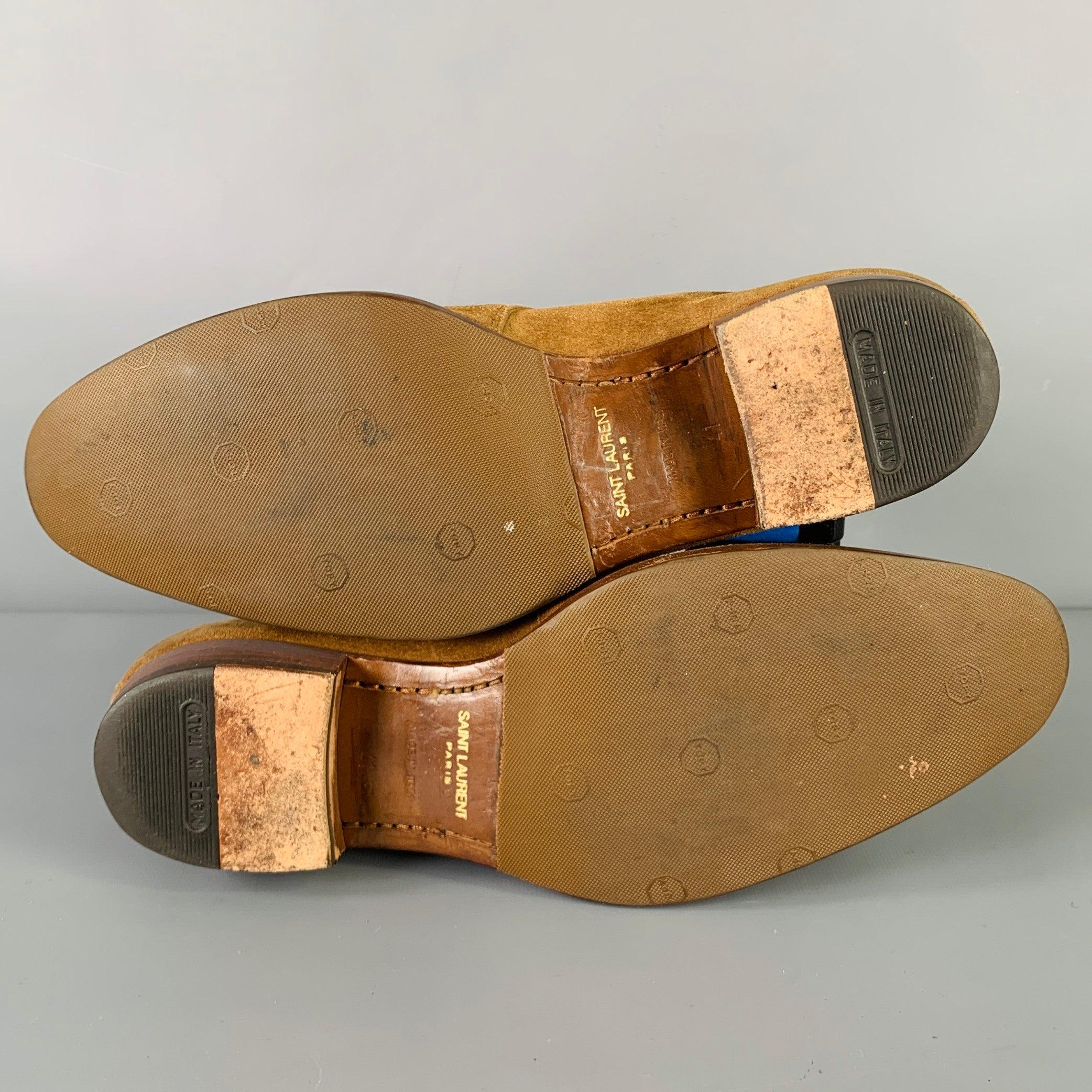 SAINT LAURENT Size 8 -Wyatt 30 Jodhpur- Tan Suede Belted Boots 1