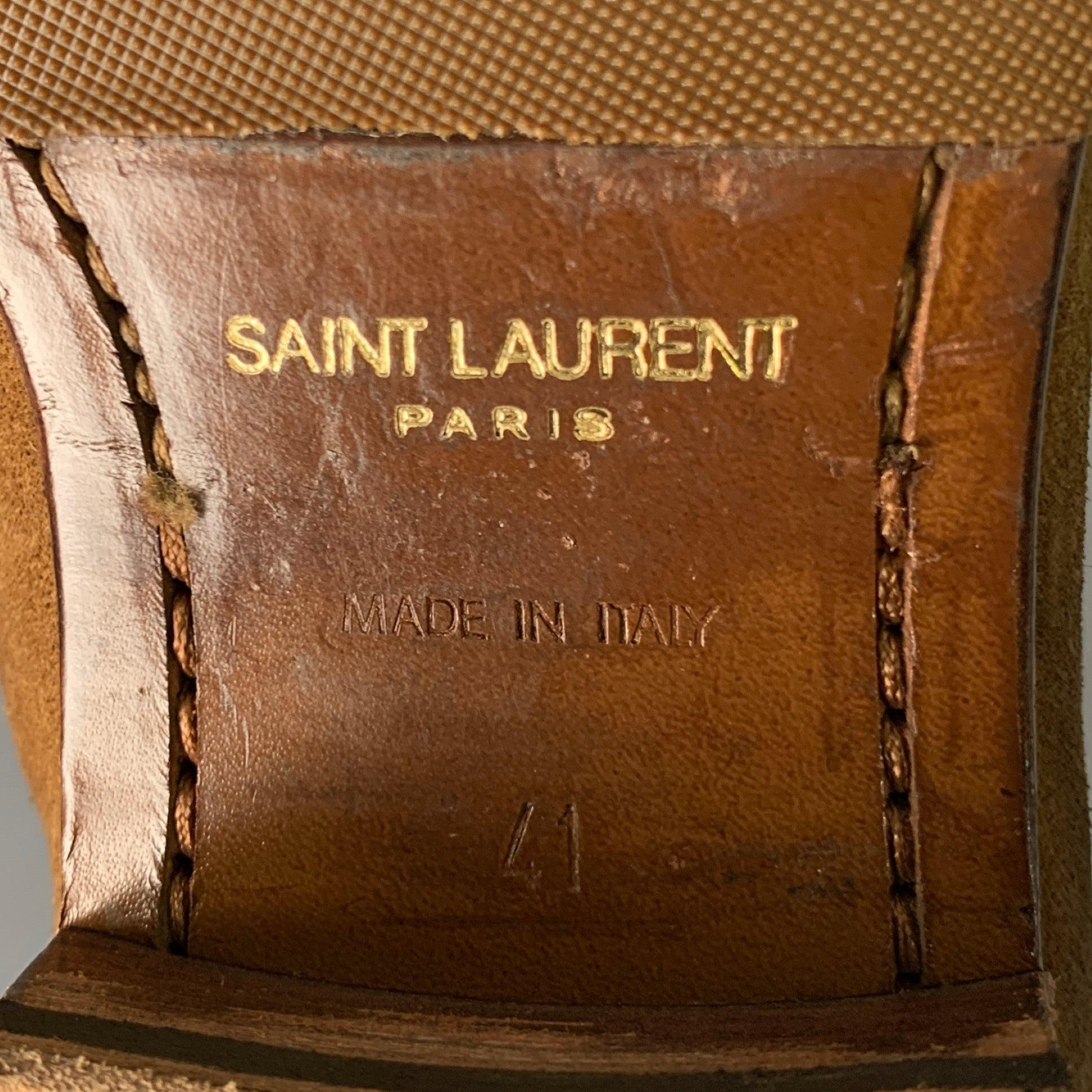 SAINT LAURENT Size 8 -Wyatt 30 Jodhpur- Tan Suede Belted Boots 3