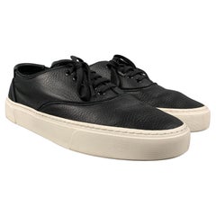SAINT LAURENT Size 8.5 Black Leather Low Top Sneakers