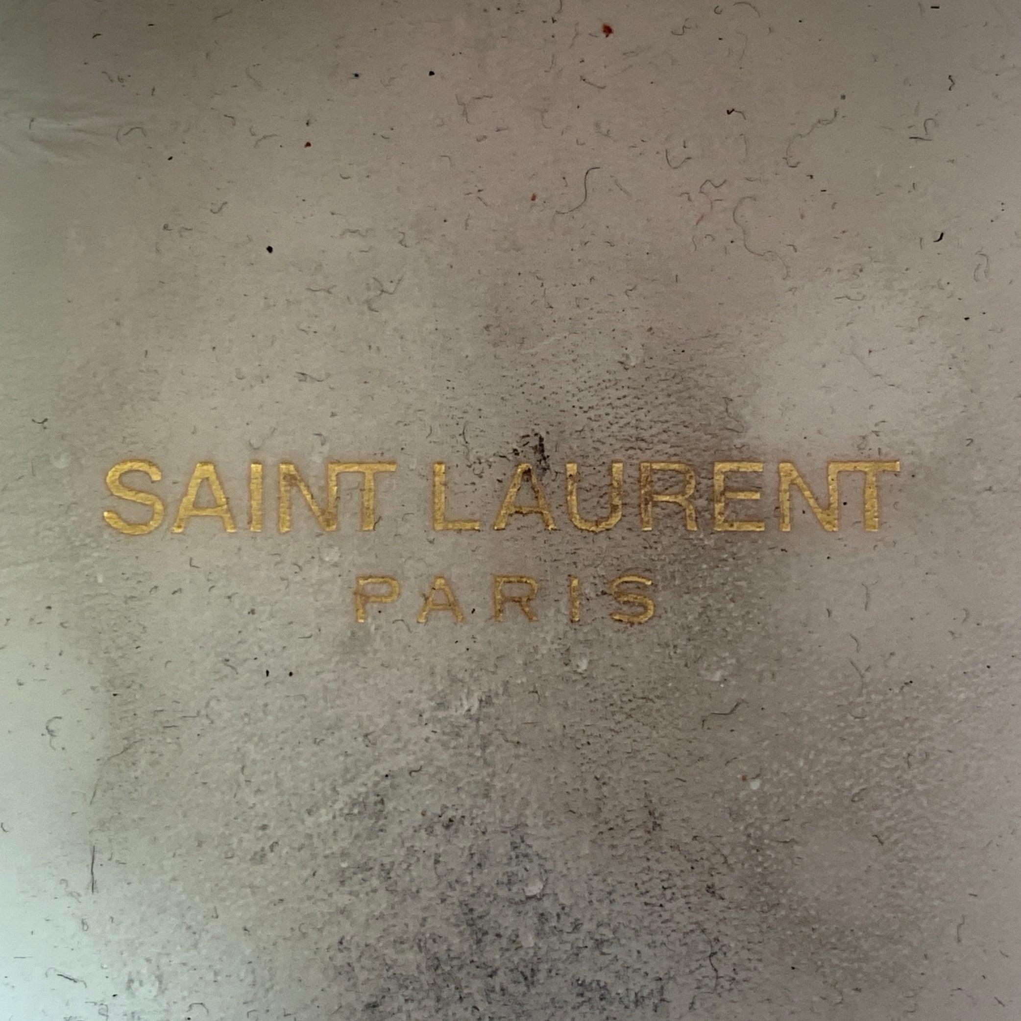 SAINT LAURENT Size 9 White Beige Perforated Leather Sneakers en venta 3