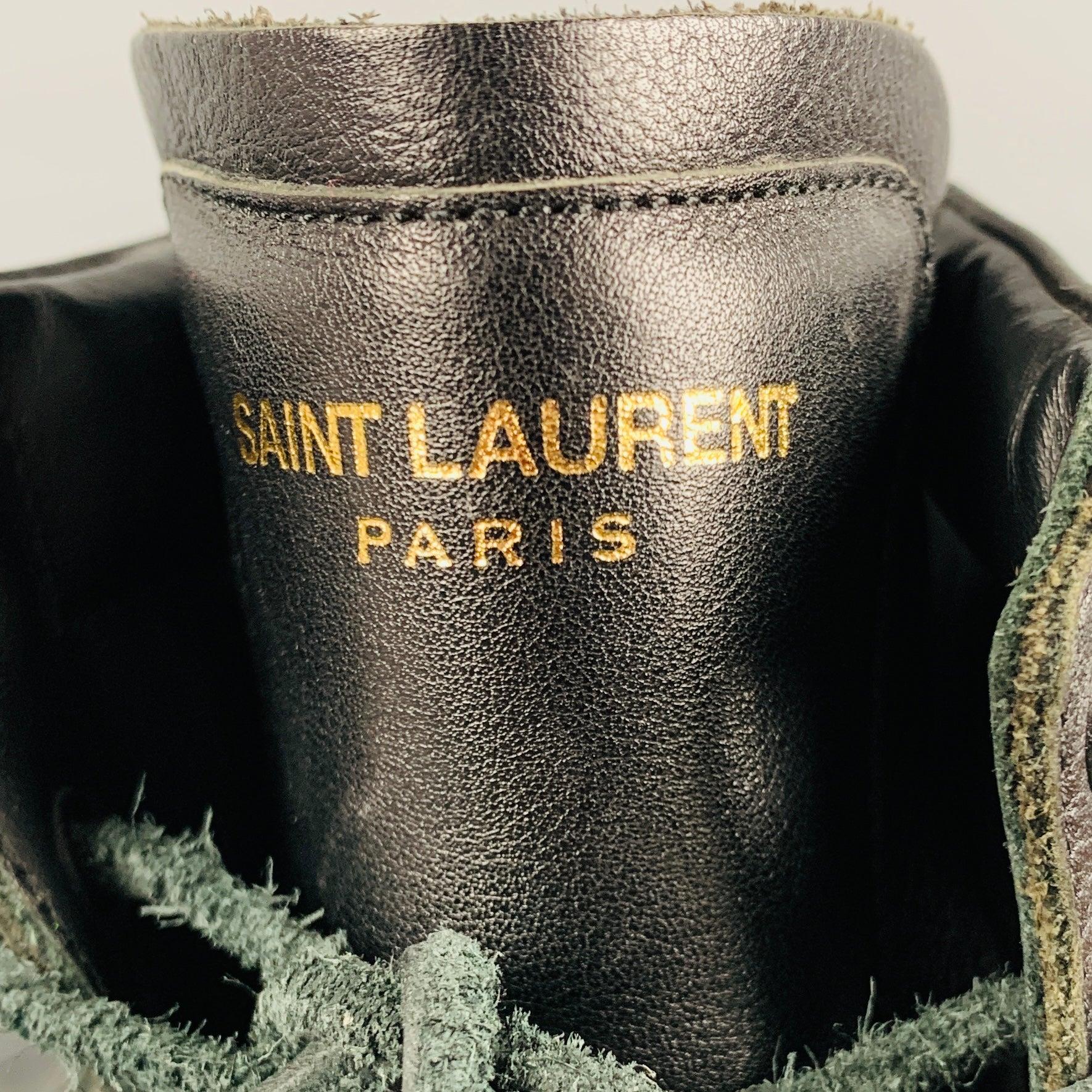 Baskets hautes noires à franges Saint-Laurent, taille 9,5 en vente 3