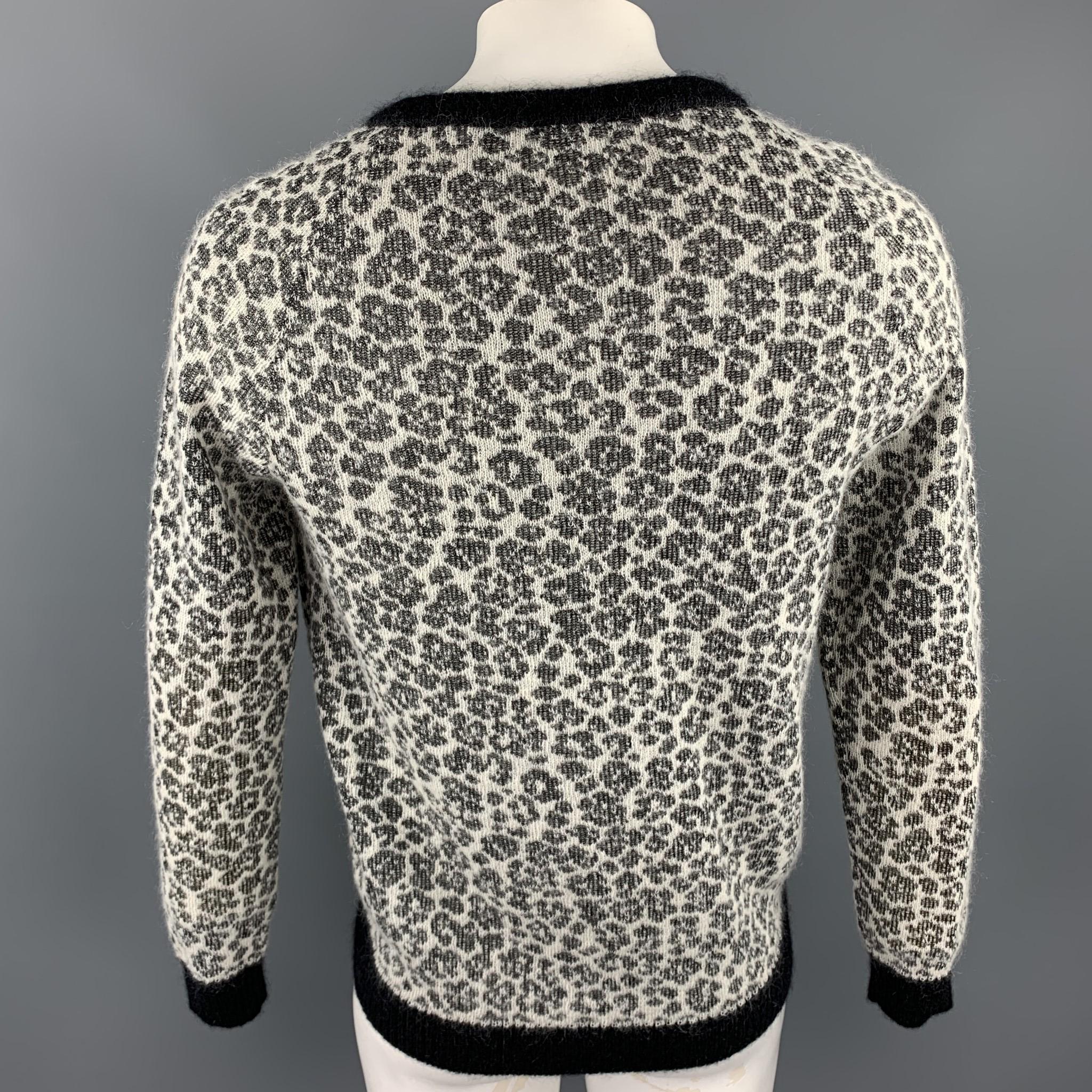 black and white leopard print sweater