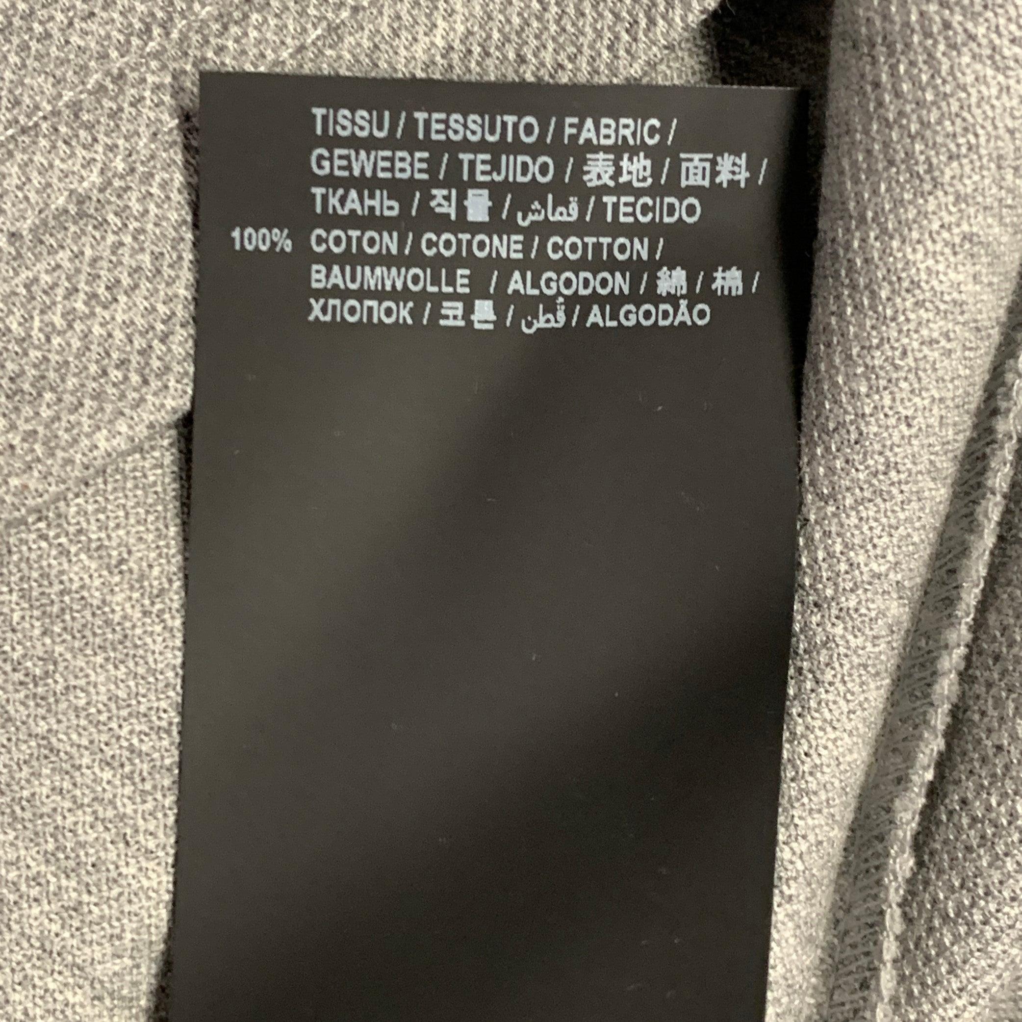 SAINT LAURENT Größe M Grau Pique Baumwolle Logo Kurzarm Polo im Angebot 3