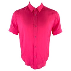 SAINT LAURENT Taille S Chemise rose à manches courtes