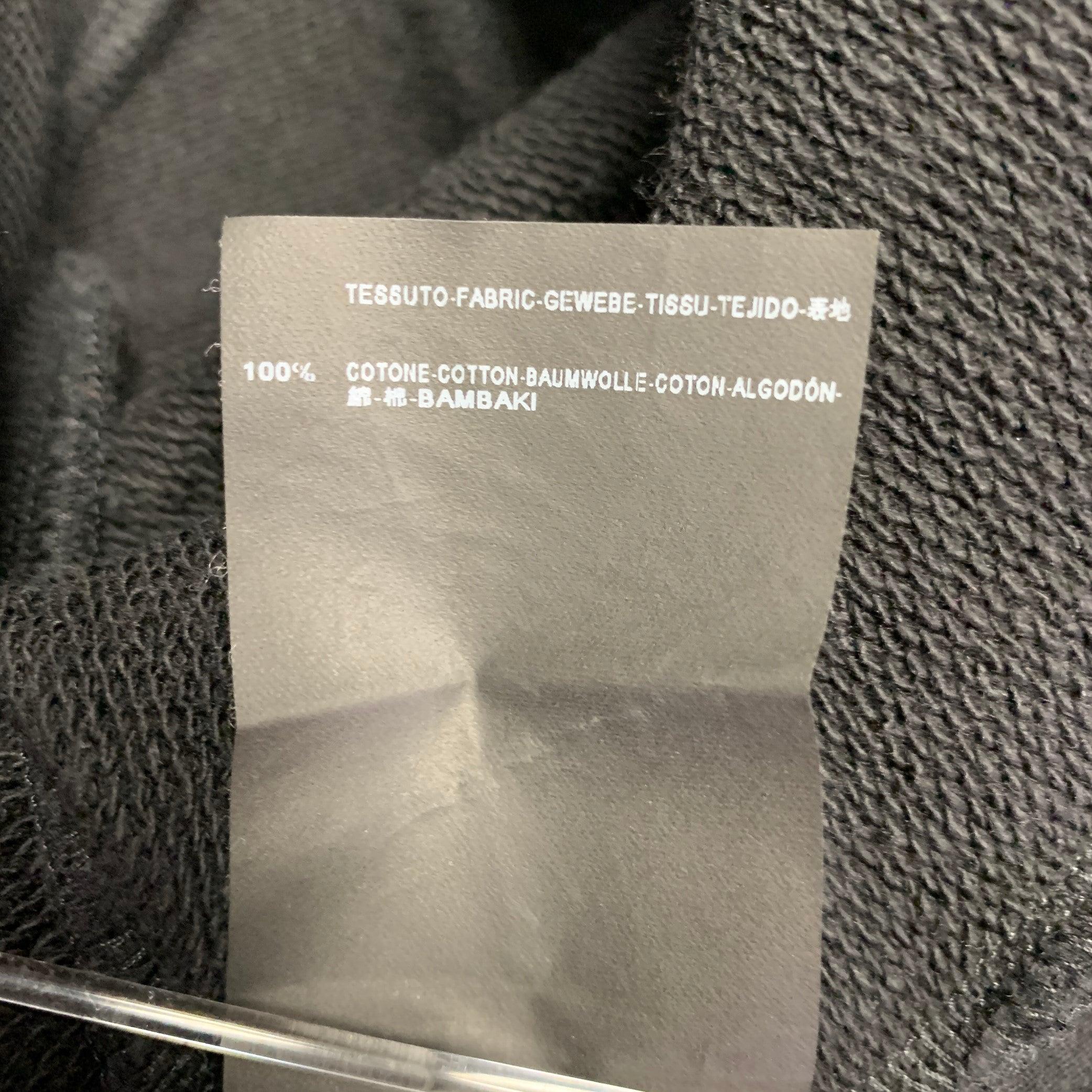 SAINT LAURENT Size XXL Black Silver Zippers Cotton Crew Neck Sweatshirt For Sale 3