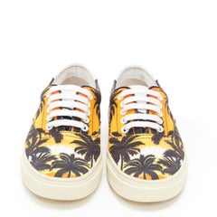 SAINT LAURENT Skate 20 orange sunset palm tree print canvas sneaker shoes EU36