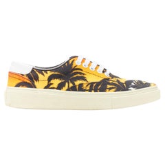 SAINT LAURENT Skate 20 orange sunset palm tree print canvas sneaker shoes EU36