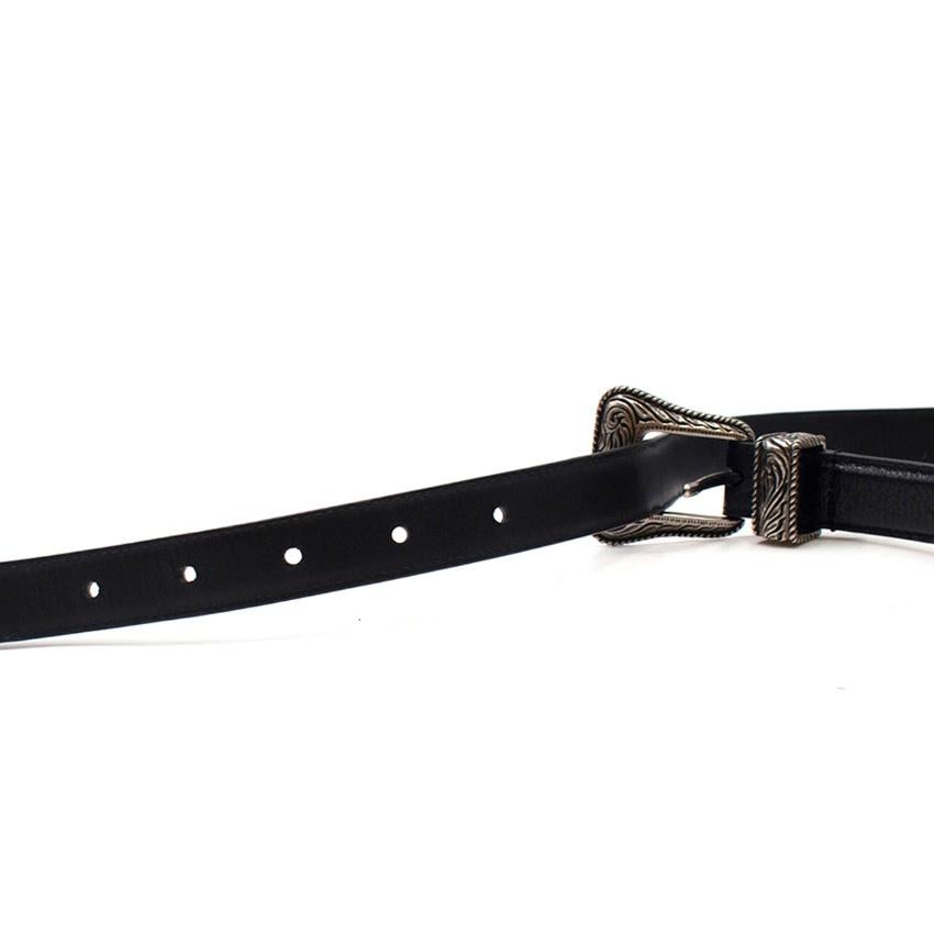 Saint Laurent Skinny Leather Star Patch Western Belt In Excellent Condition In London, GB
