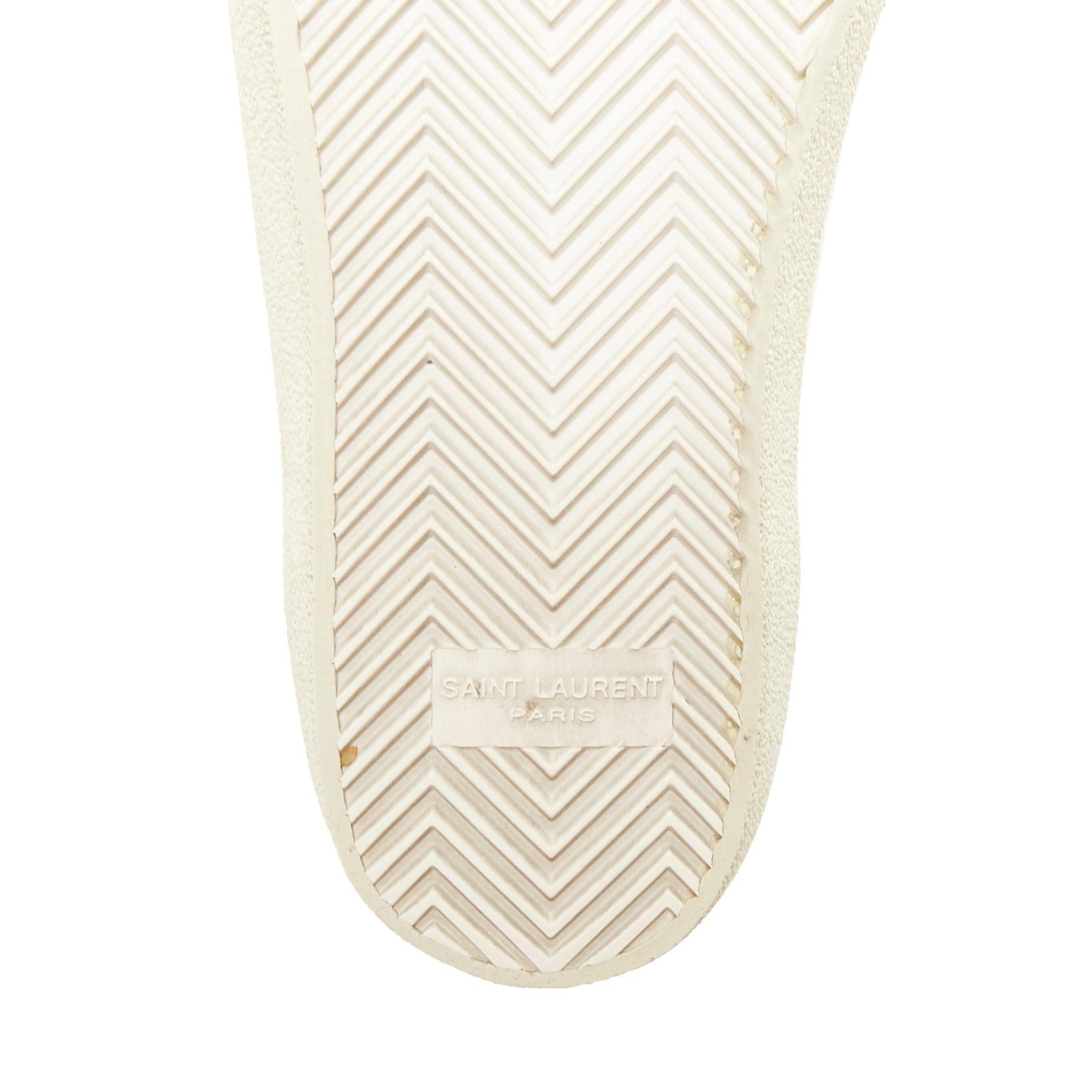 SAINT LAURENT SL/06 crema Yeah Baby ricamato in tela scarpe da ginnastica EU40.5 in vendita 6