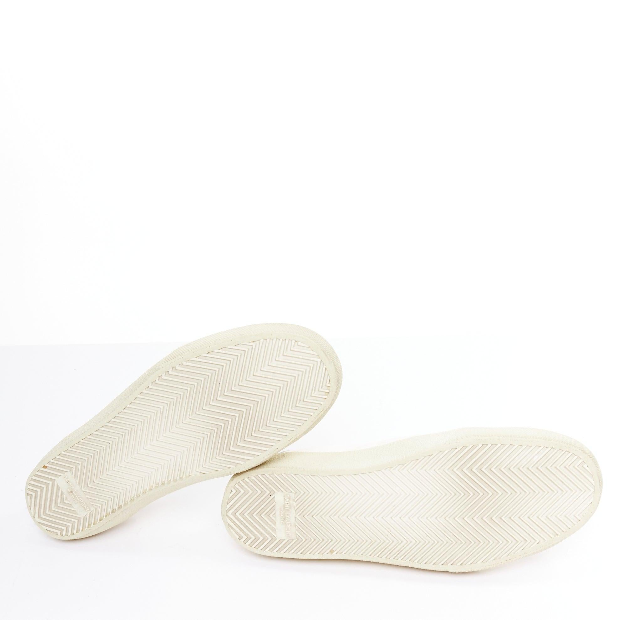 SAINT LAURENT SL/06 crema Yeah Baby ricamato in tela scarpe da ginnastica EU40.5 in vendita 7