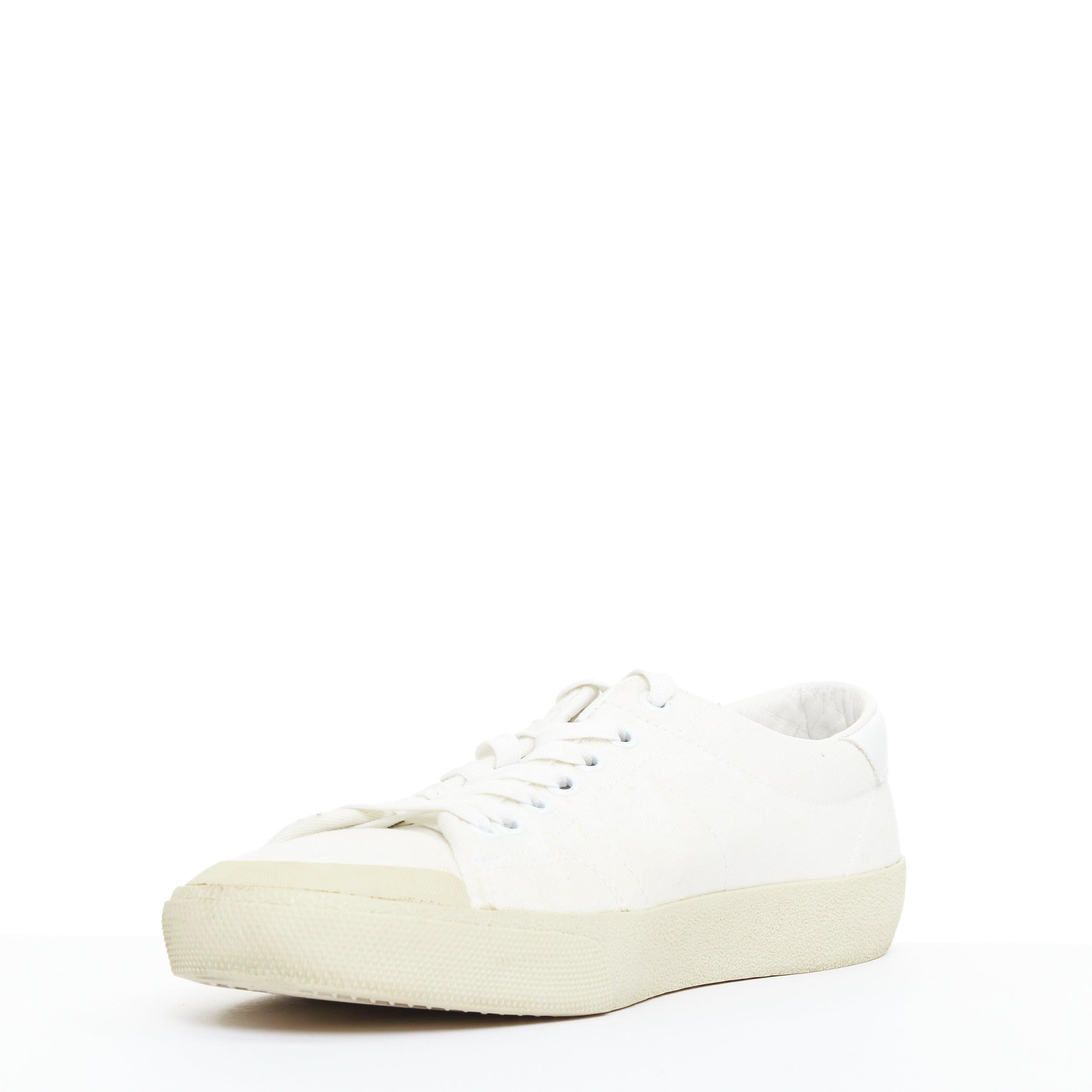 Uomo SAINT LAURENT SL/06 crema Yeah Baby ricamato in tela scarpe da ginnastica EU40.5 in vendita