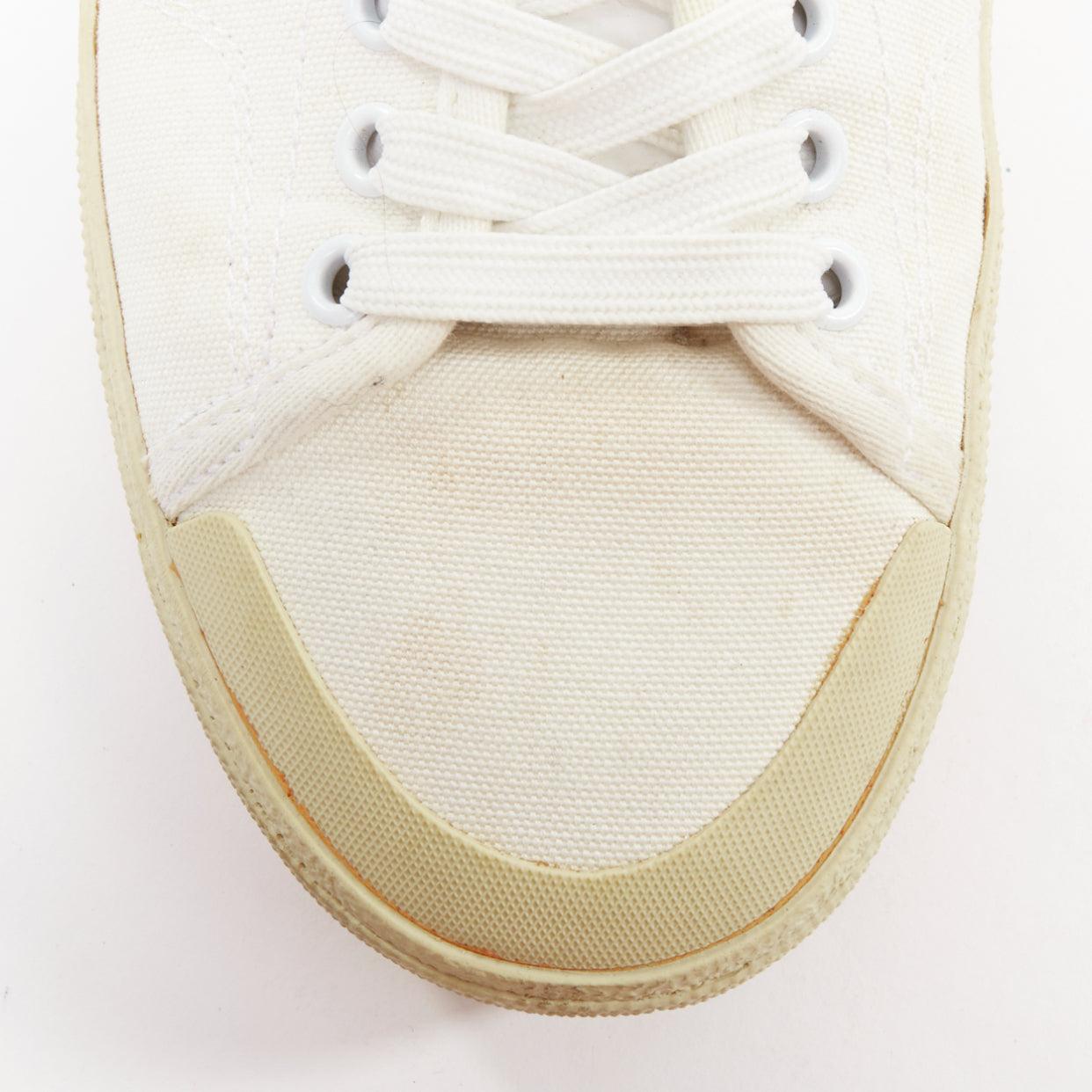 SAINT LAURENT SL/06 crema Yeah Baby ricamato in tela scarpe da ginnastica EU40.5 in vendita 2