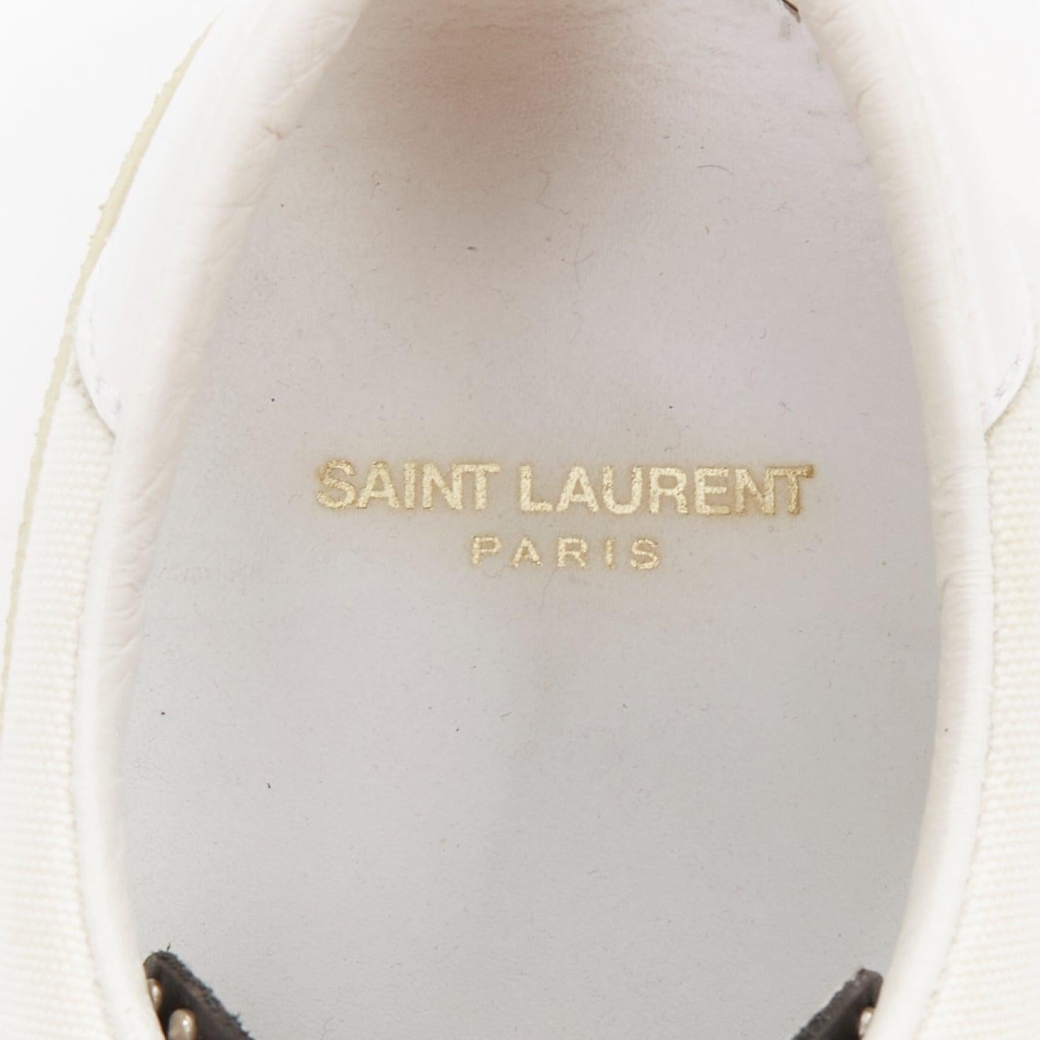 SAINT LAURENT SL/06 crema Yeah Baby ricamato in tela scarpe da ginnastica EU40.5 in vendita 5