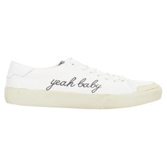 SAINT LAURENT SL/06 crema Yeah Baby ricamato in tela scarpe da ginnastica EU40.5