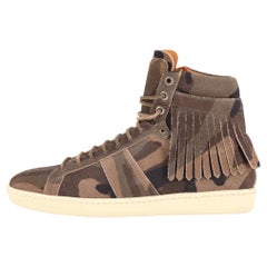Saint Laurent SL-18 High Top Camouflage Suede Sneakers