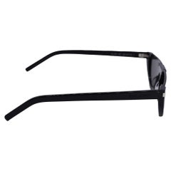 Saint Laurent SL563 Half-Moon Cat-Eye Sunglasses in Black Acetate