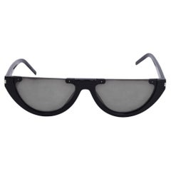 Saint Laurent SL563 Half-Moon Cat-Eye Sunglasses in Black Acetate