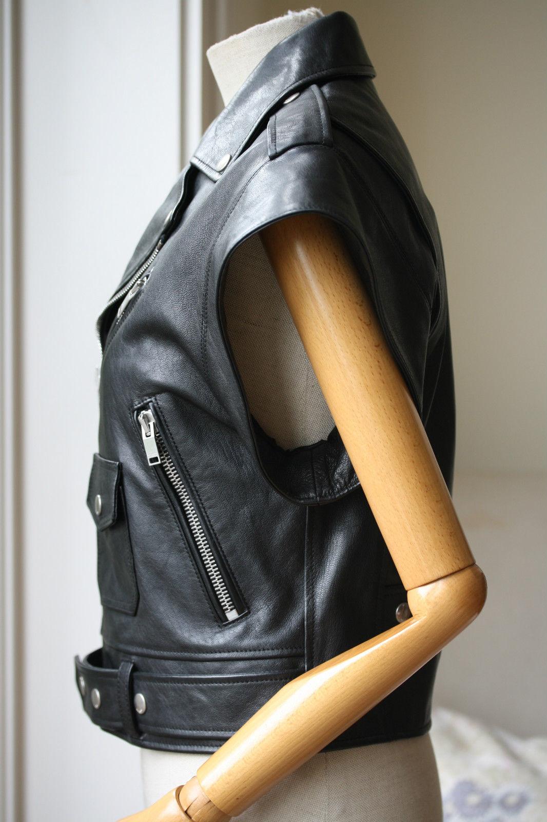 sleeveless leather jacket